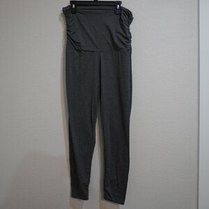 Maternity Leggings - High Waist, Over Belly - Gray - Size Large
